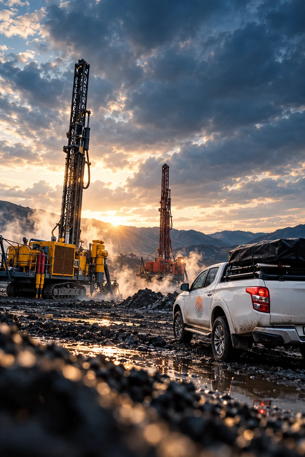 Illustrative image of drilling equipment at a field operation
